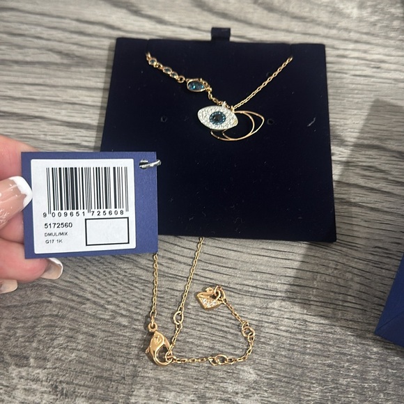 Authentic Swarovski Symbolic Evil Eye Crystal Necklace Jewelry Collection - Picture 3 of 4